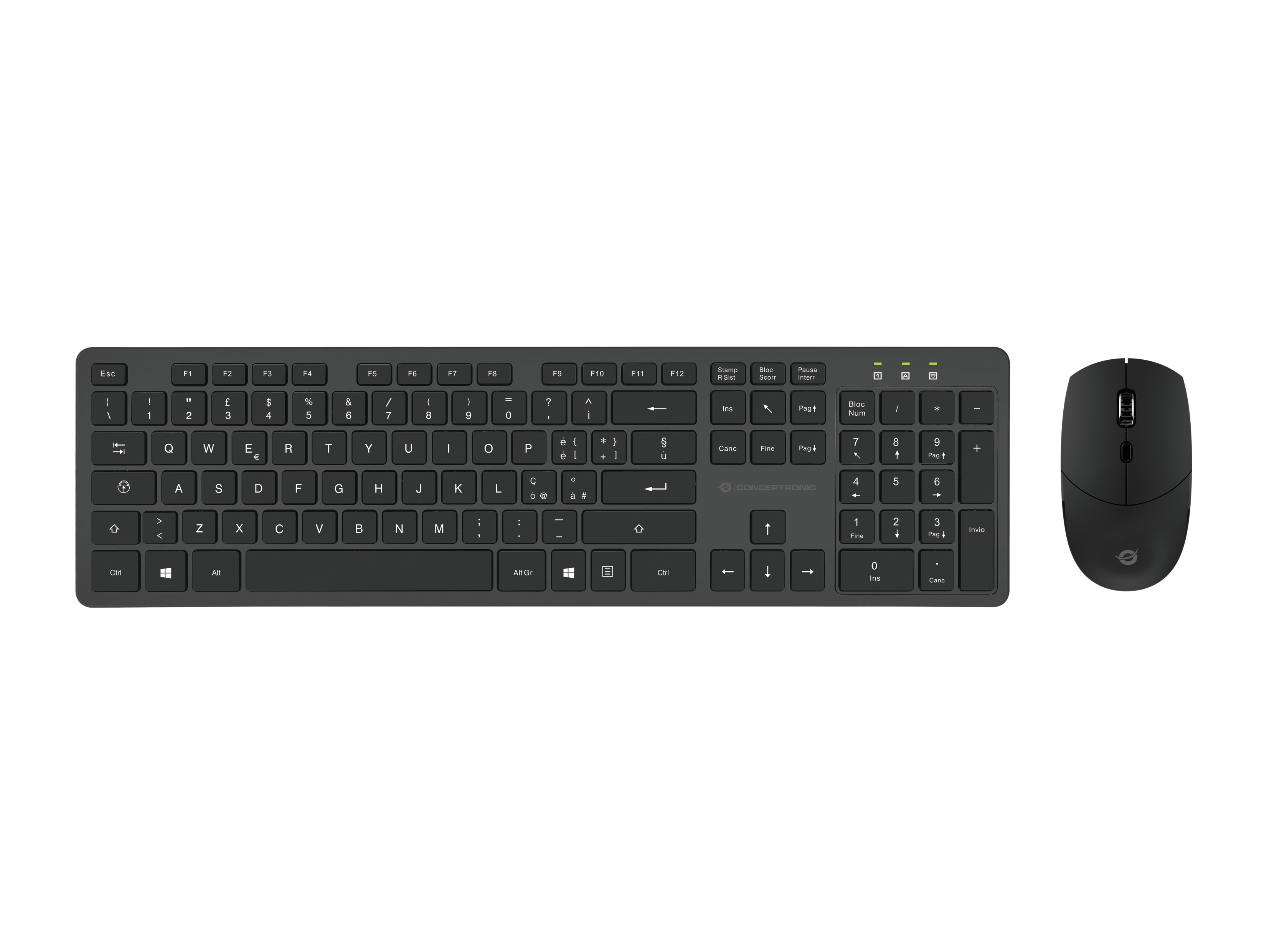 CONCEPTRONIC Tastatur+Maus Wireless Layout IT schwarz