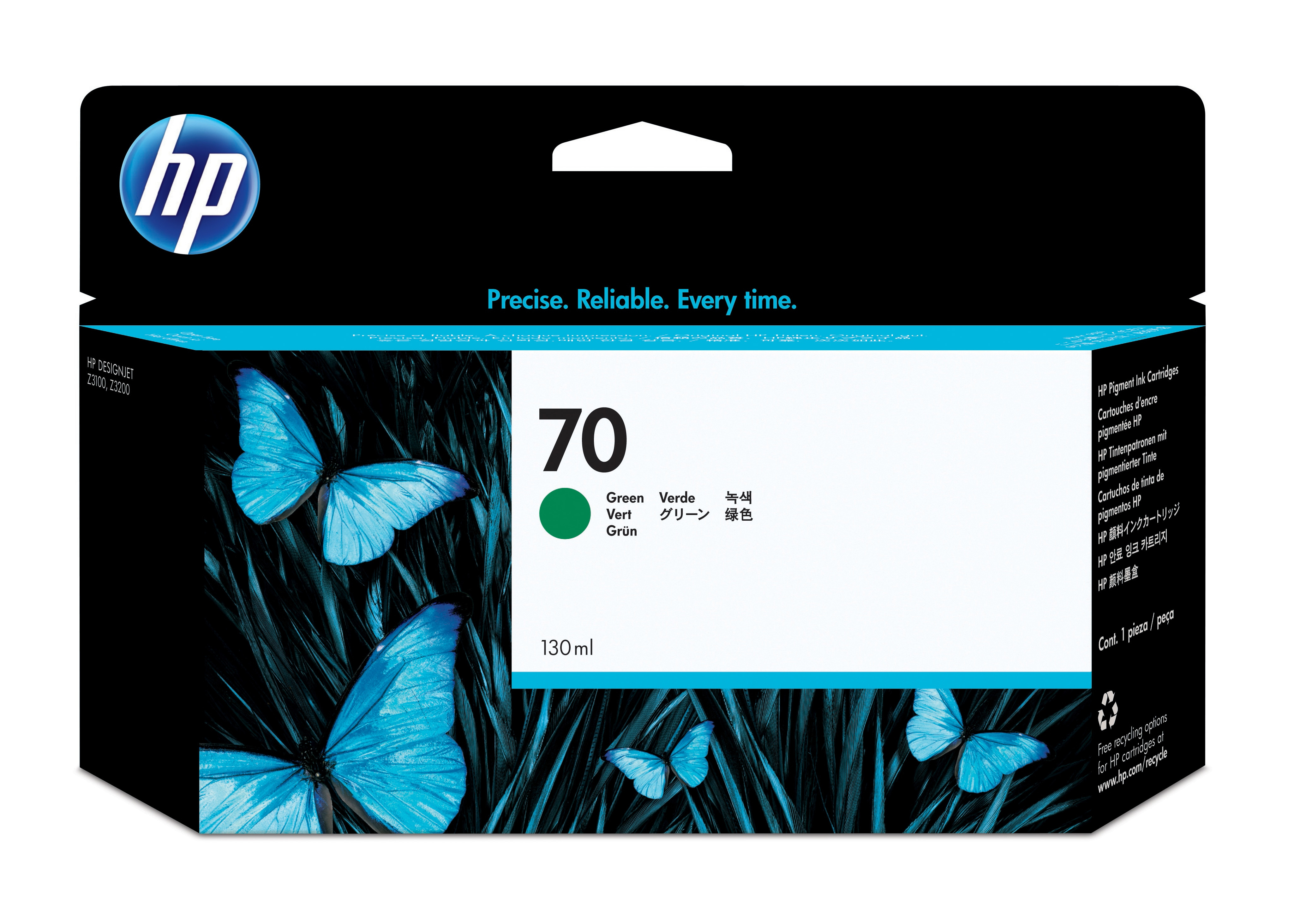 HP 70 original Ink cartridge C9457A green standard capacity 130ml 1-pack with Vivera Ink cartridge