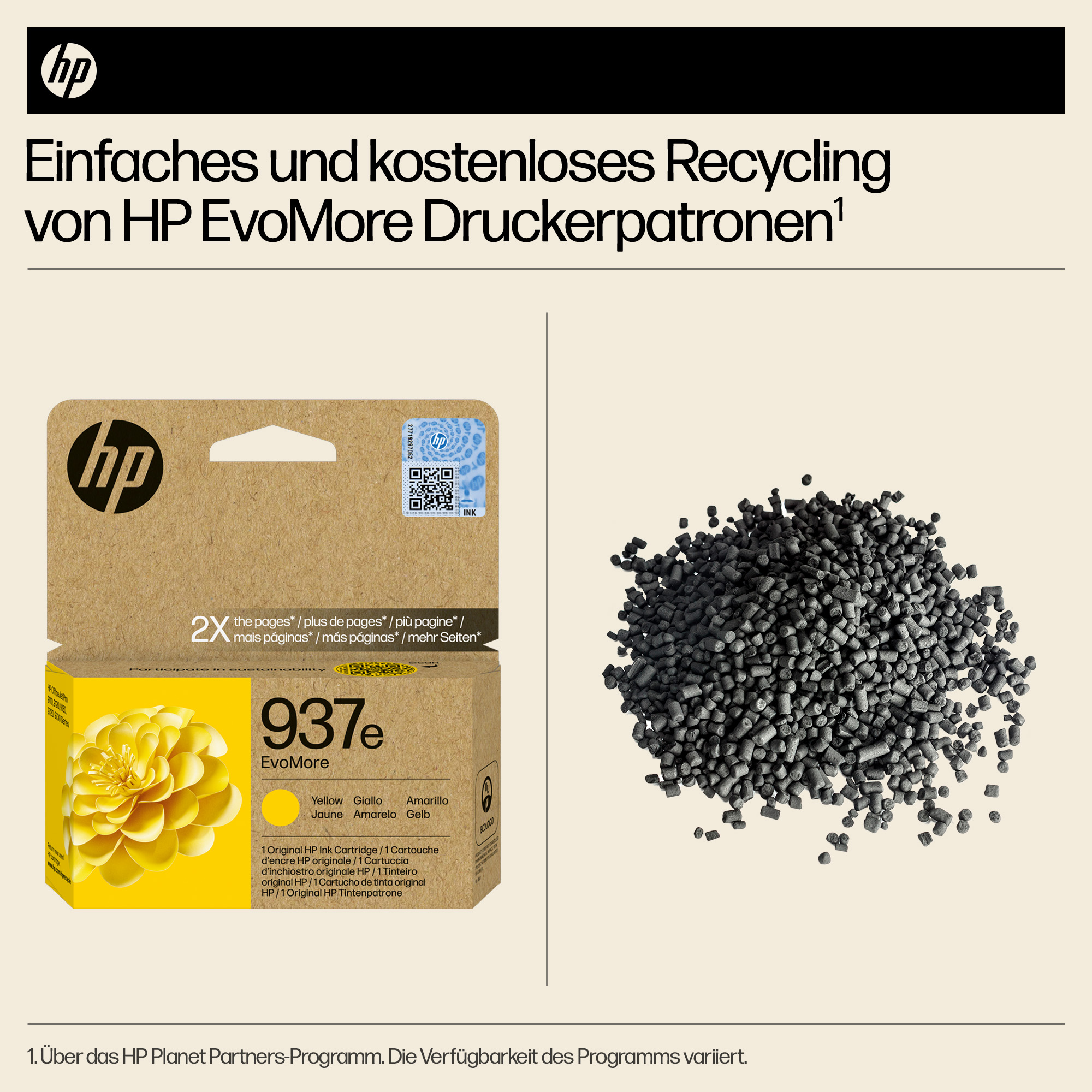 HP 937e Gelb Tintenpatrone EvoMore