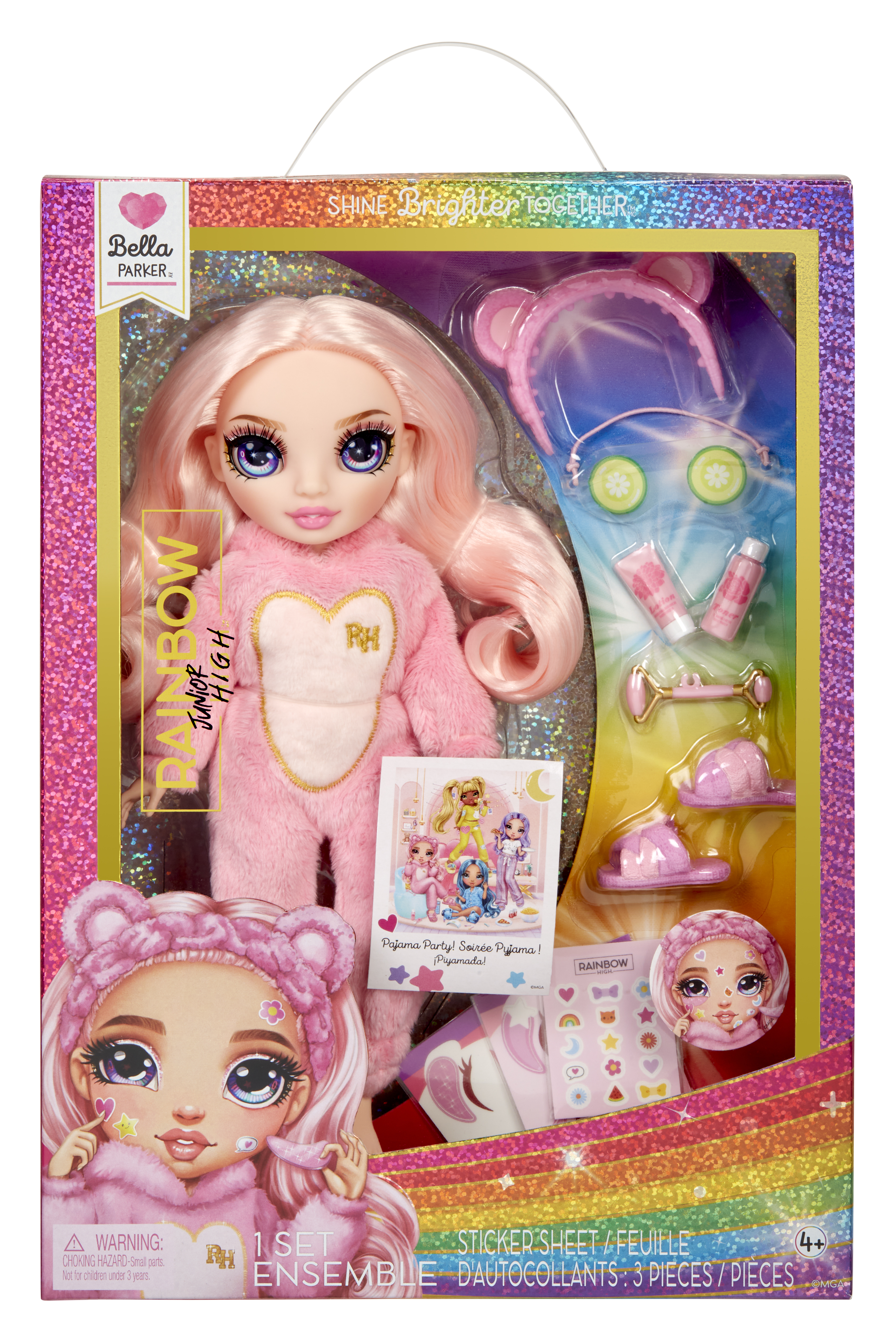 Rainbow High Junior High PJ Party - Bella (Pink), Puppe
