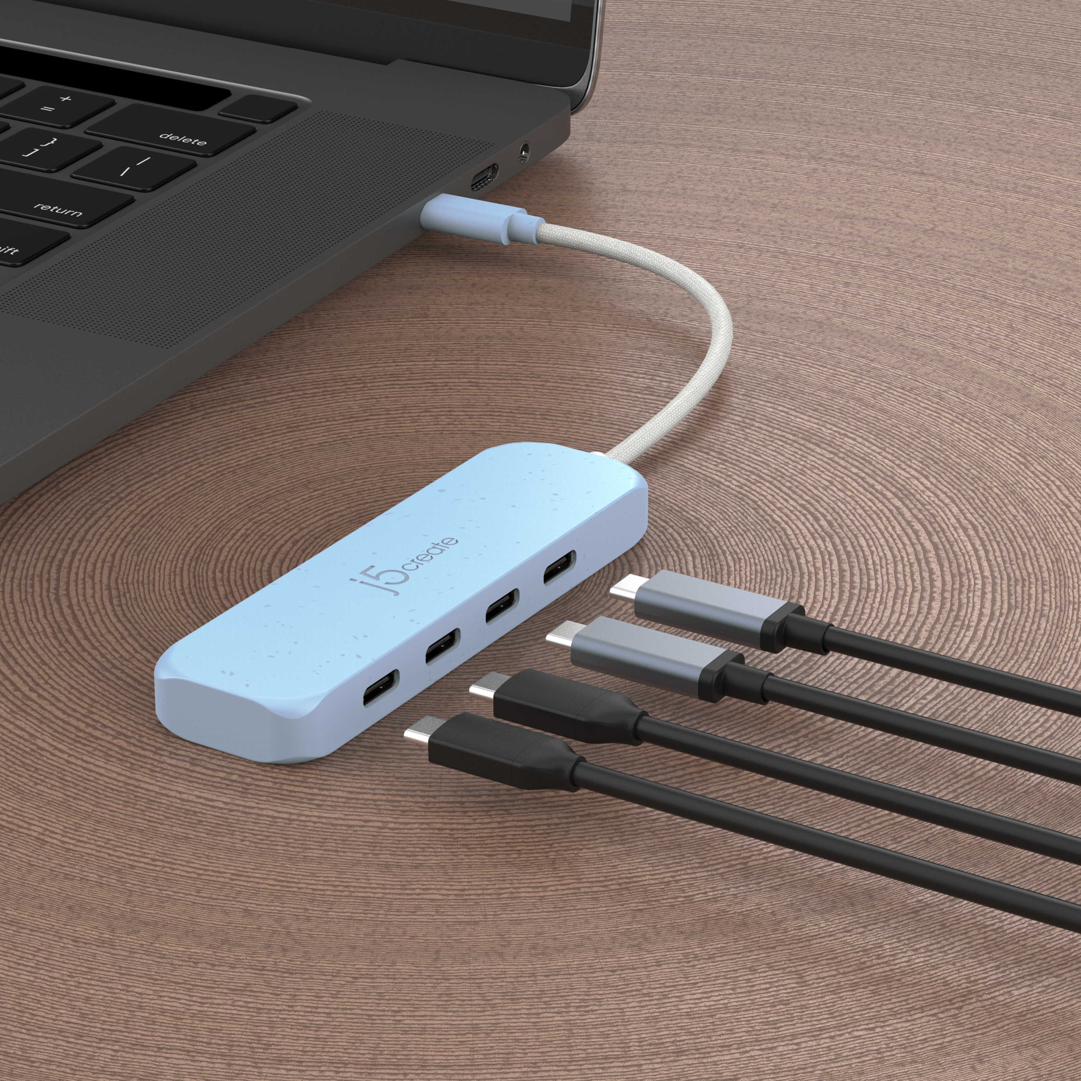 ECO-FRIENDLY USB-C TO 4-PORT TYPE-C GEN 2 HUB