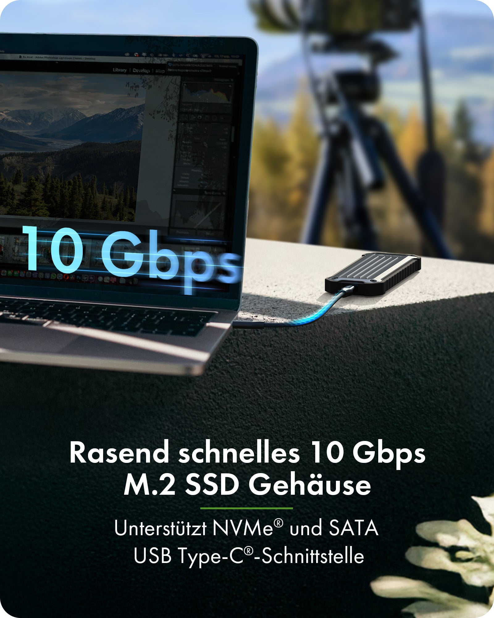 Geh. IcyBox für NVMe M.2/SATA SSD 10Gbps USB3.2 GEN2 Type-C