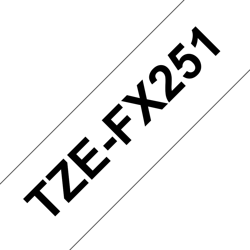 TZE-FX251 FLEXI-TAPE LAM. 24MM 8M BLACK ON WHITE