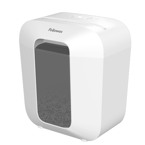Fellowes Powershred LX25 Aktenvernichter mit Partikelschnitt P-4, 4 x 37 mm, bis 6 Blatt, weiß