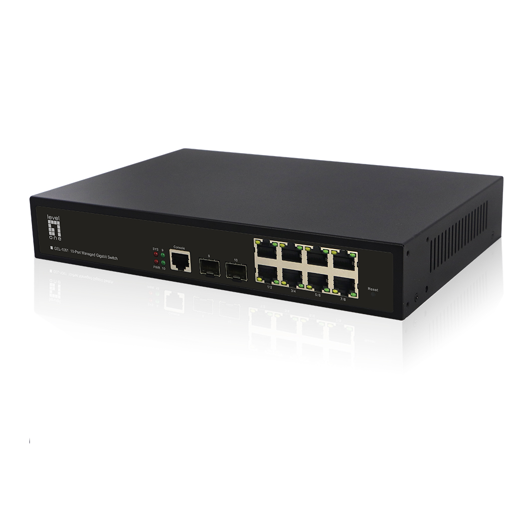 LevelOne Switch 8xGE/2xSFP 19 Managed L2
