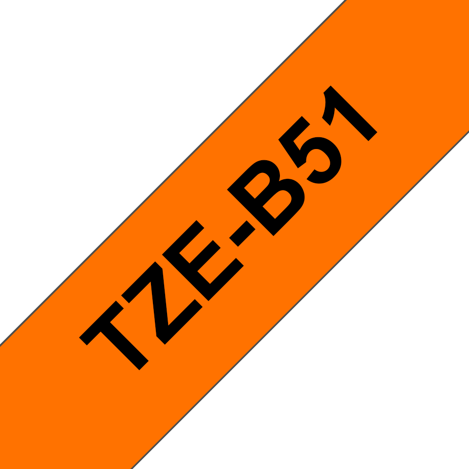 TZE-B51 LAMINATED TAPE 24MM 5M BLACK ON SIGNAL ORANGE