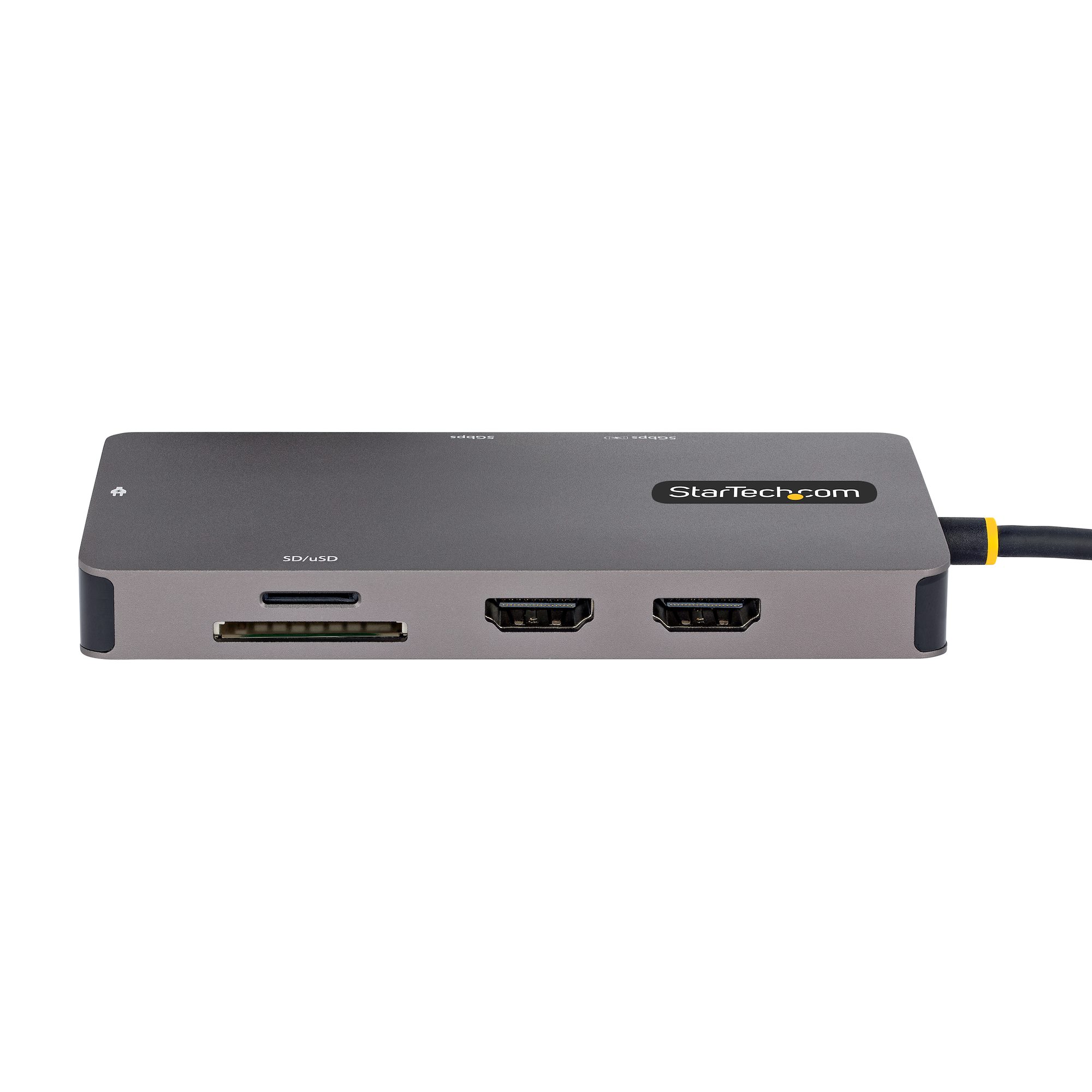 STARTECH.COM USB C Multiport Adapter Dual HDMI Video 4K 60Hz 2Pt 5Gbps USB-A Hub 100W PD GbE SD/MicroSD 12inch/30cm Cable