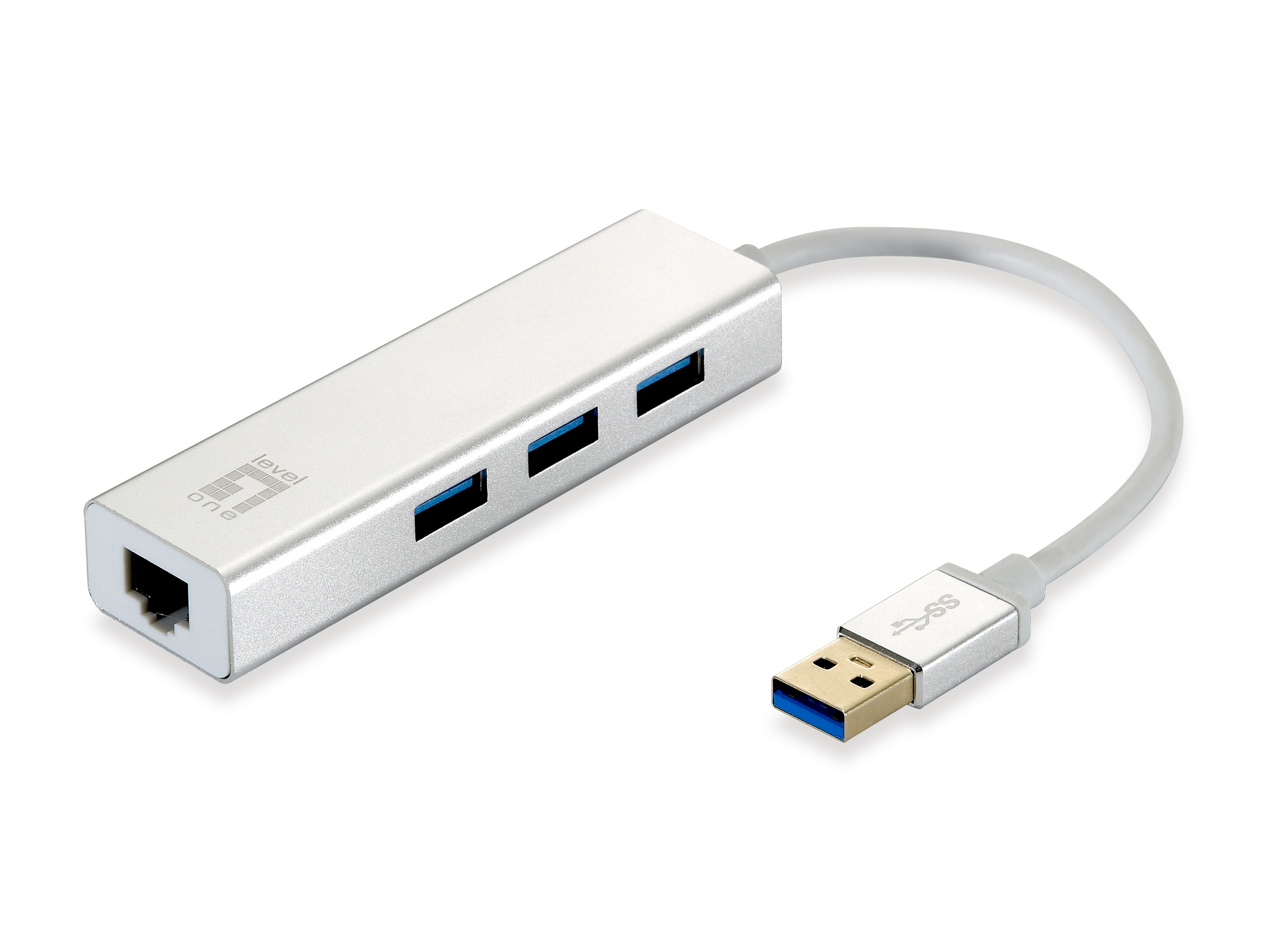LevelOne Adapter GigaBit USB-A3.0->RJ45+3xUSB-A3.0 1Gbps