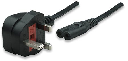 NETZLEITUNG UK BS1363A-C7 180 SCHWARZ 1.8 M 2 X 0.75 MM