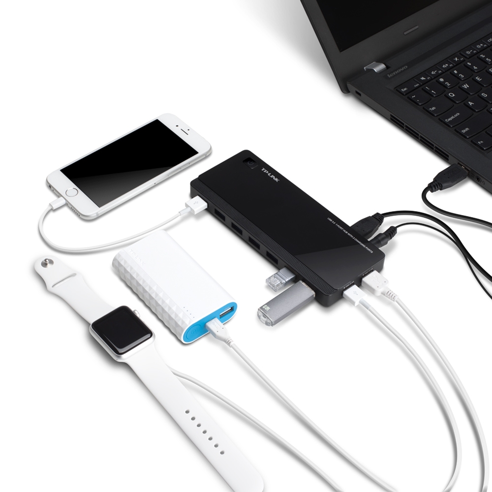 7-Port-USB-3.0-Hub mit 2 Ladeports (UH720), USB-Hub