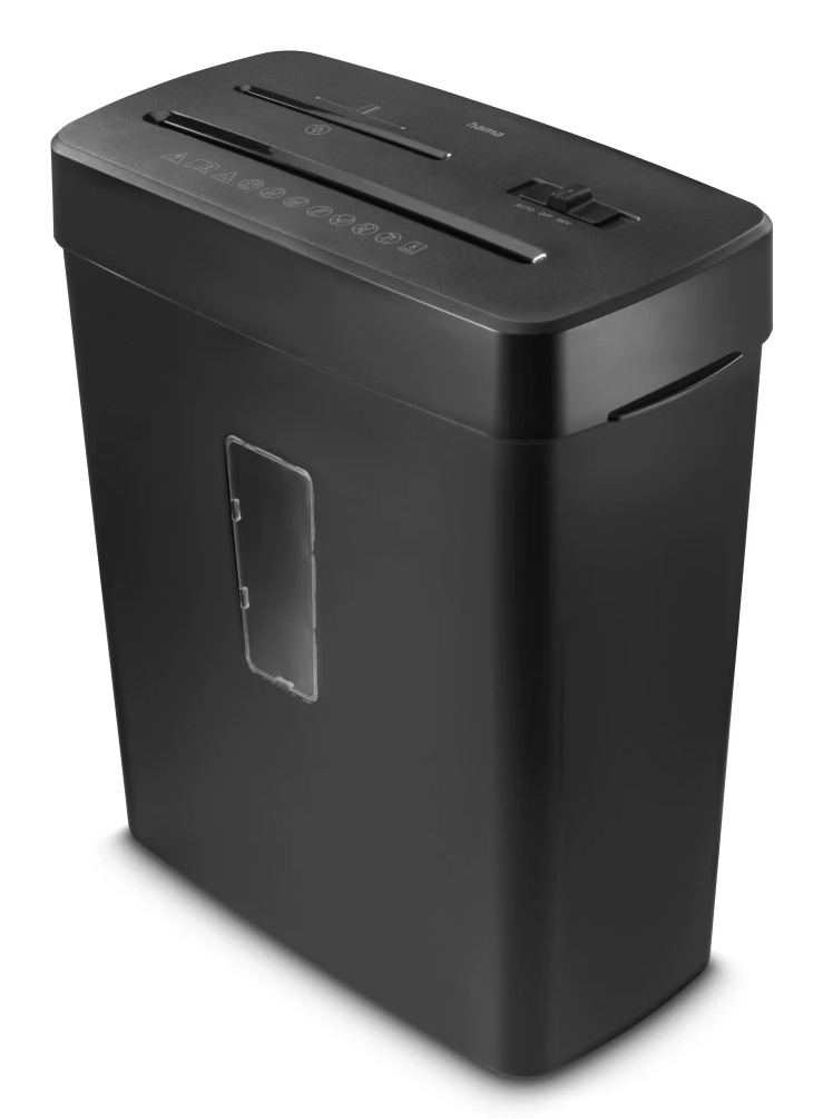 hama Prime M50CD-B Aktenvernichter mit Partikelschnitt P-5, 2 x 12 mm, bis 5 Blatt, schwarz