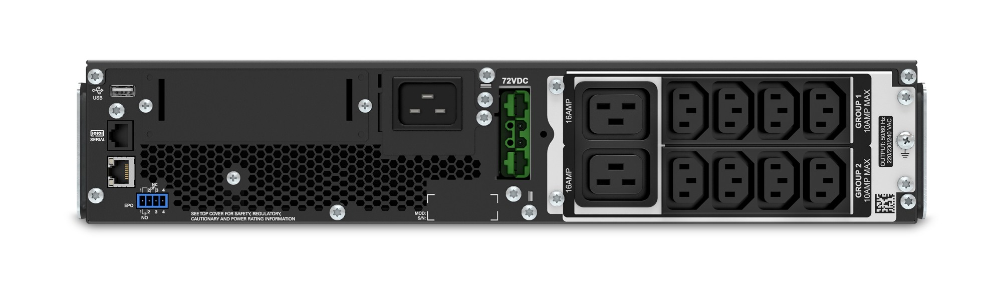 APC Smart-UPS SRT 2200VA RM UPS Rack AC 220/230/240V 1980Watt 2200VA lead acid RS-232 USB output connectors 10 2U BK