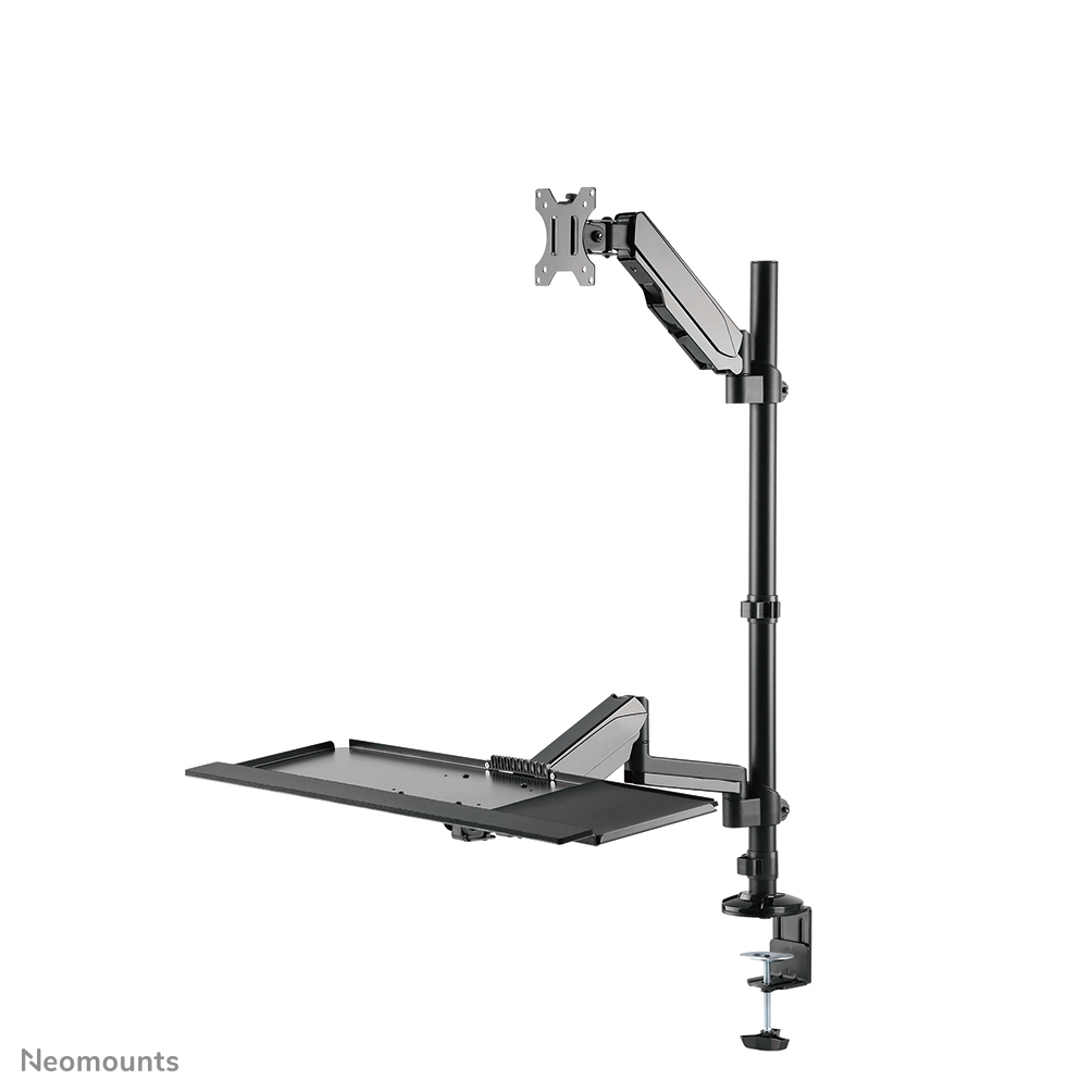 NEOMOUNTS desk mounted sit-stand workstation Screen Keyboard & Mouse