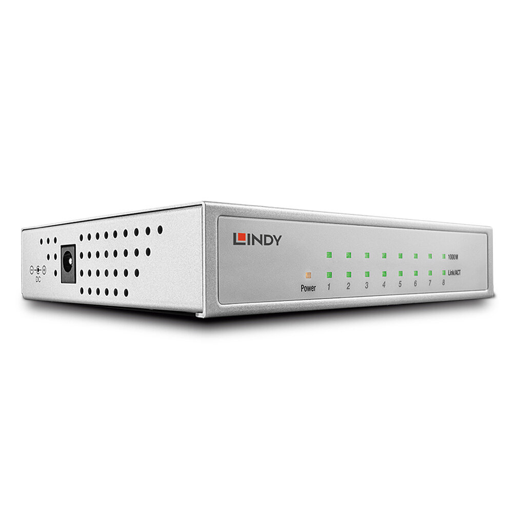 LINDY Switch 8-Port Gbit Metall schwarz