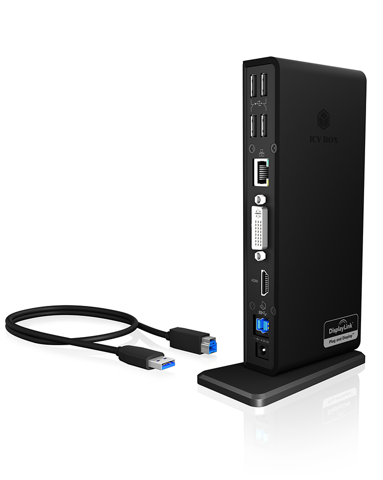 Dockingstation IcyBox USB 3.0 -> USB3.0/HDMI/DVI/LAN/3.5 retail