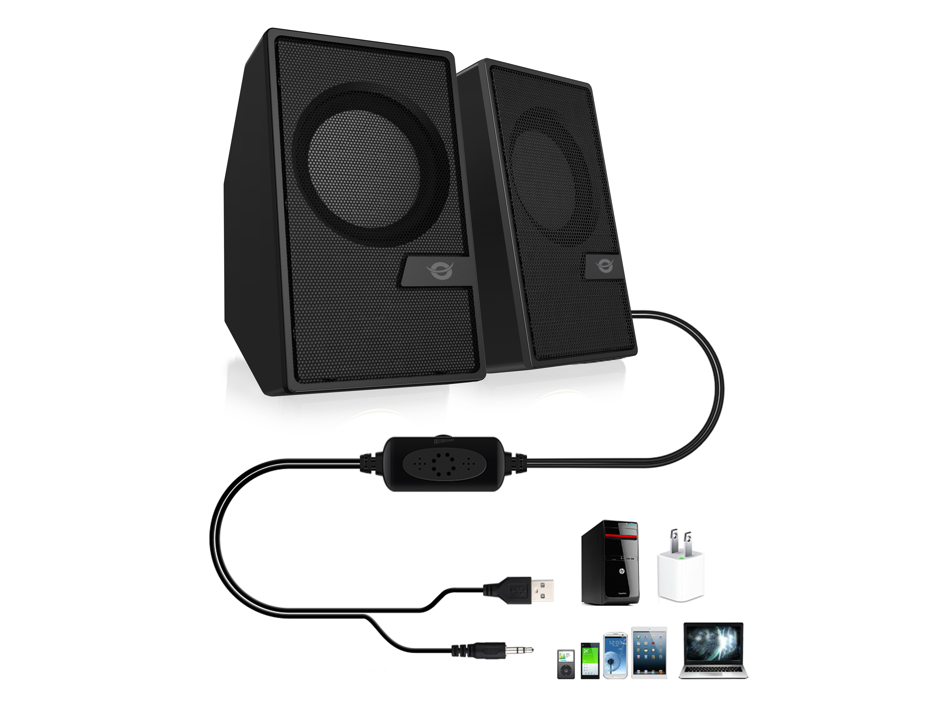 CONCEPTRONIC 2.0-Lautsprecher BT5.0/USB-A/Fernb./+6W schwarz