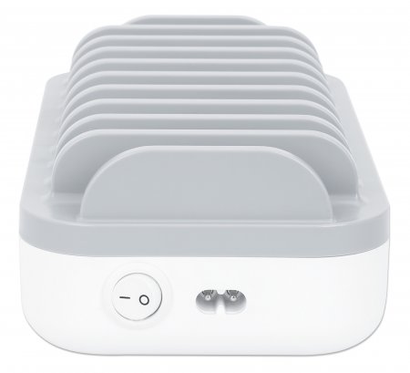 MANHATTAN 10-Port USB-Ladestation 120W 3x USB-C PD-Ports bis zu 18 W/Port 7x USB-A-Ports bis 12 W 2,4 A/Port 120 W Gesamt weiss/grau