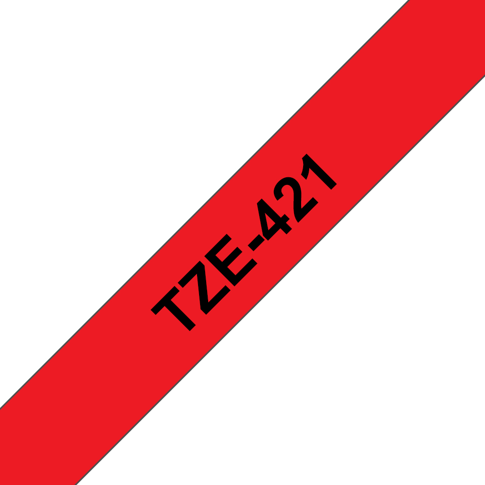 TZE-421 LAMINATED TAPE 9MM 8M BLACK ON RED