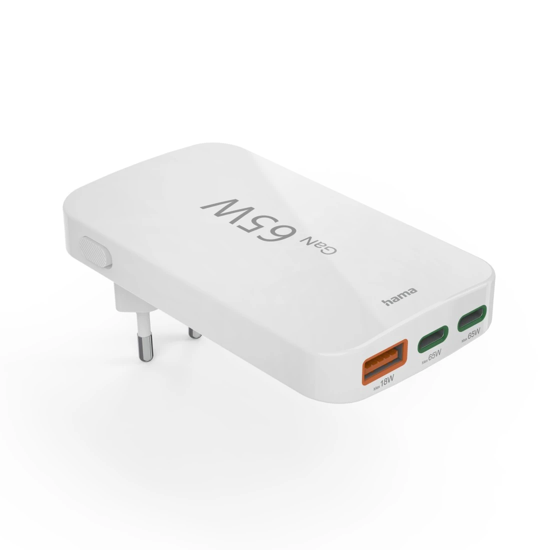 hama flacher Mini Ladeadapter weiß, 65 Watt