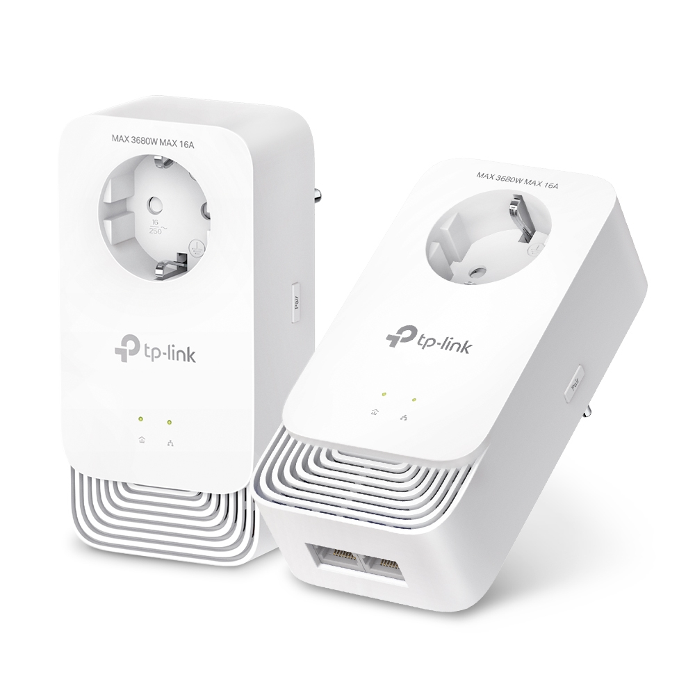 TP-LINK PG2400P Kit G.hn2400 Passthrough Powerline MIMO 2+2 Gigabit Ethernet-Ports