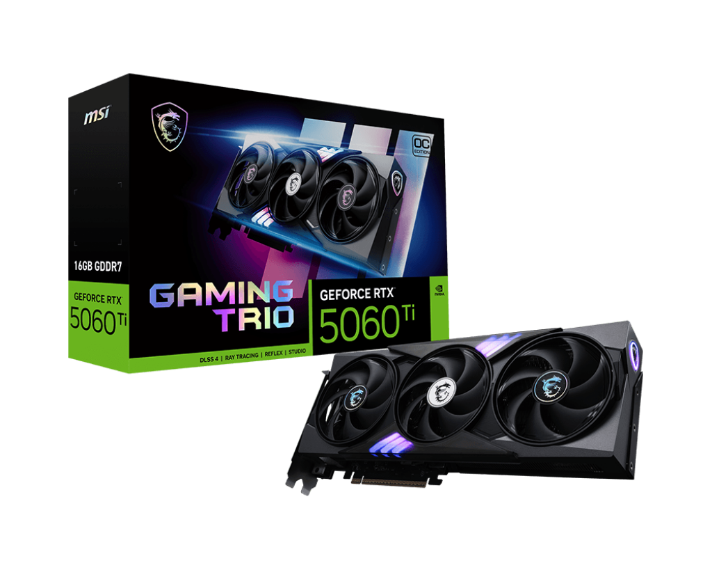 RTX 5060 Ti 16GB MSI Gaming Trio OC GDDR7 3 Fan