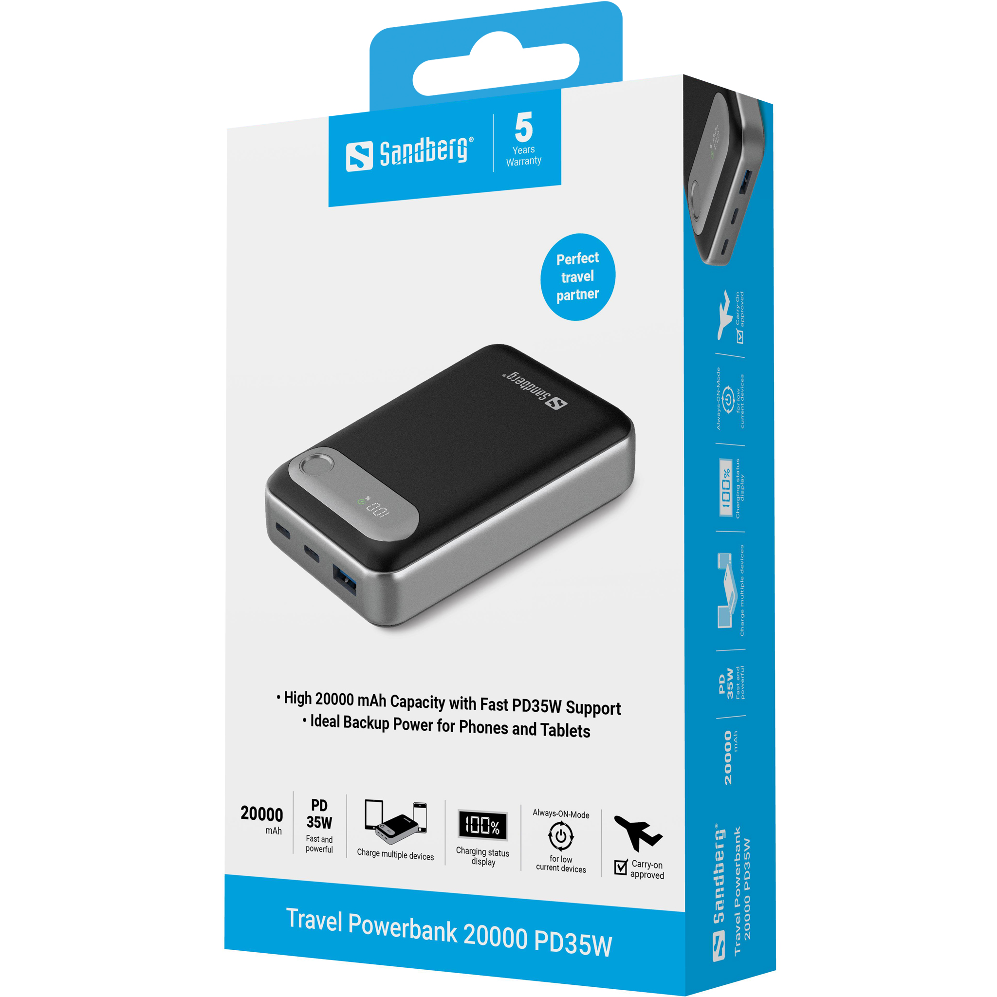 SANDBERG Travel Powerbank 20000 PD35W