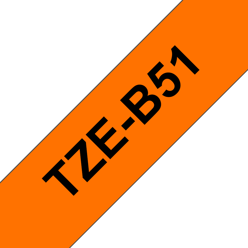 TZE-B51 LAMINATED TAPE 24MM 5M BLACK ON SIGNAL ORANGE