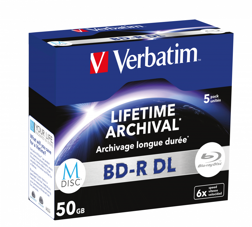 verbatim Blu-ray BD-R 50 GB bedruckbar, 5 St.