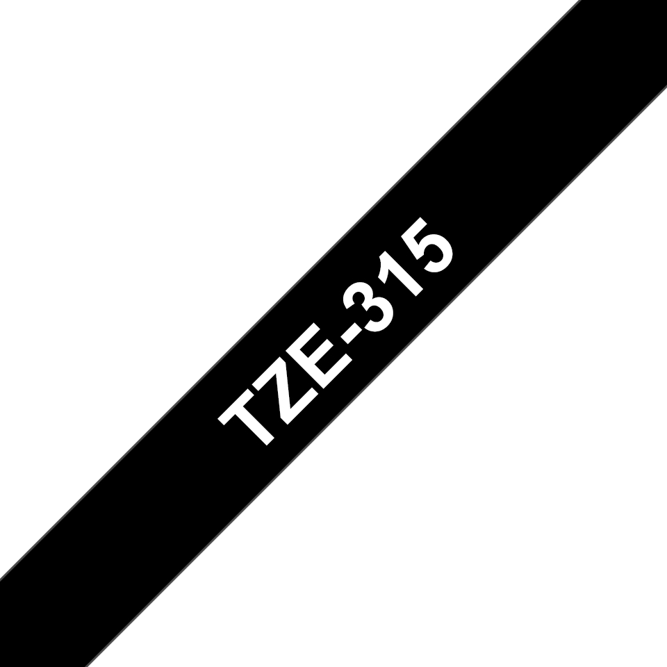 brother Schriftband TZe-315 TZE315, 6 mm, weiß auf schwarz, 1 St.