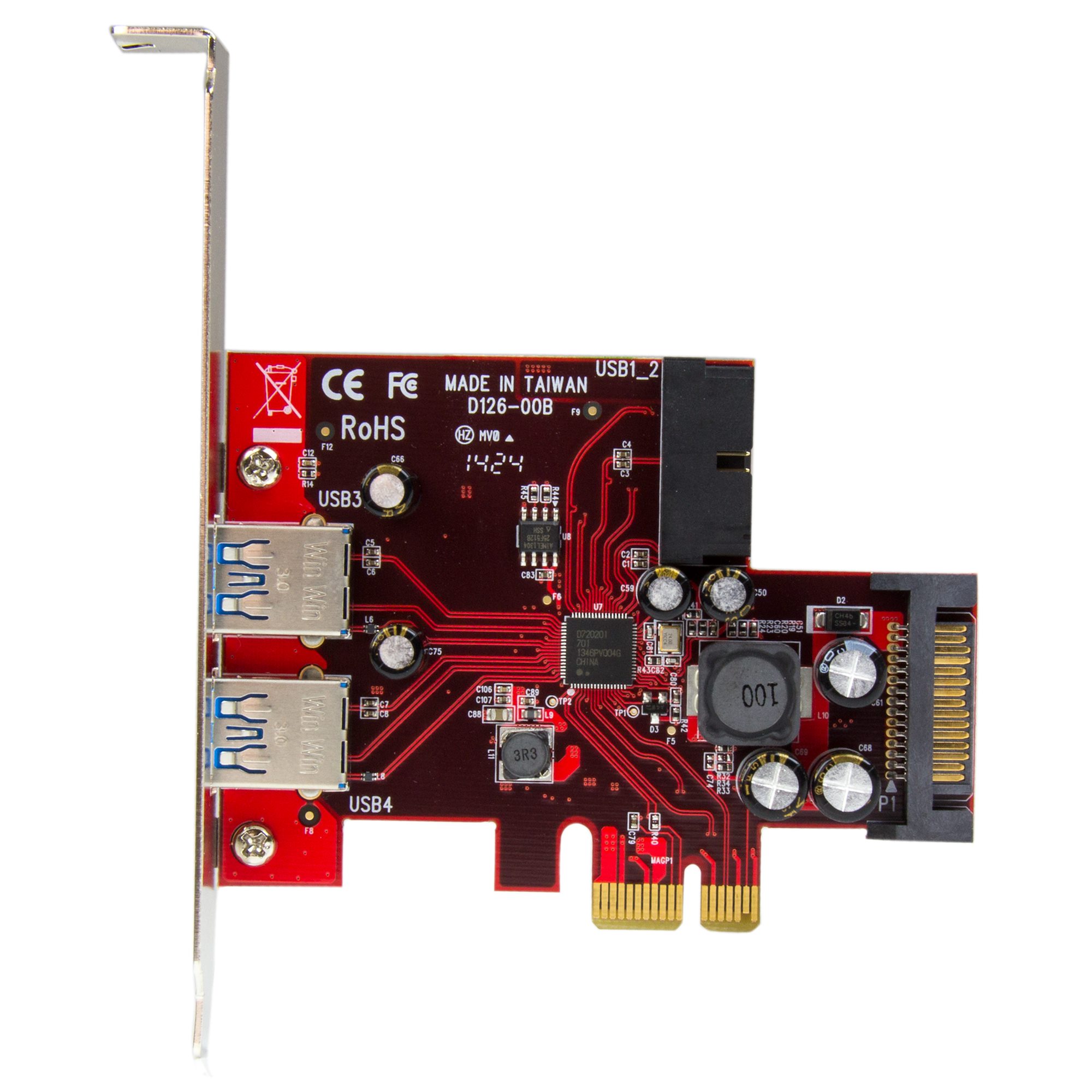 StarTech.com PEXUSB3S2EI 4-Port PCI Express Karte USB 3.0 SATA
