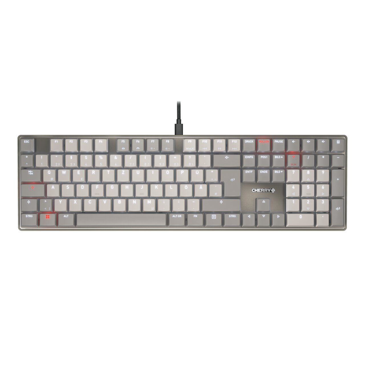 CHERRY KC500MX-LP Tastatur Wired DE MX rot 1.80m hellgrau