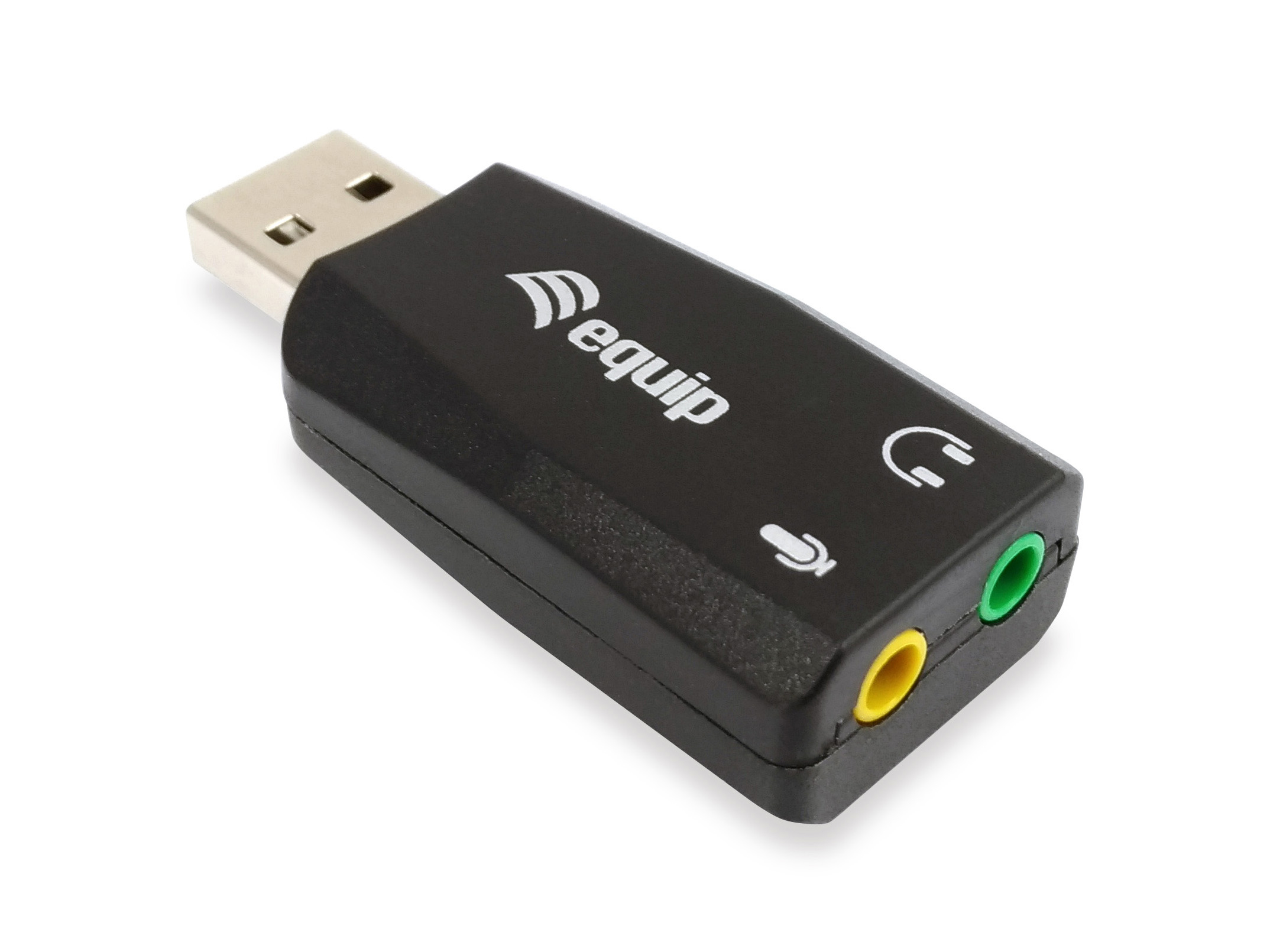 Equip Adapter USB-A-> 2x3.5mm St/Bu schwarz