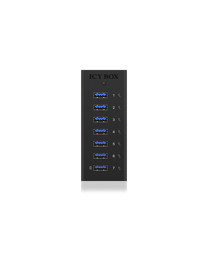 Hub 7-Port IcyBox USB 3.0 IB-AC618 Aluminium Gehäuse