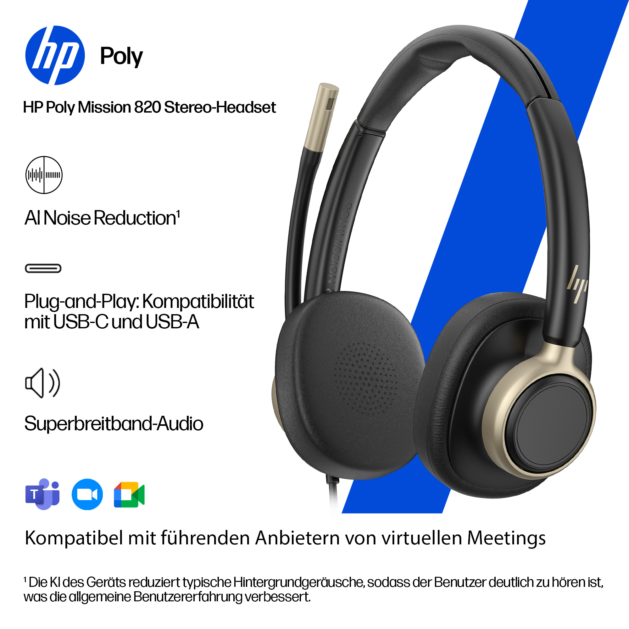HP POLY MISSION 815 MONAURAL USB WIRED HEADSET WW