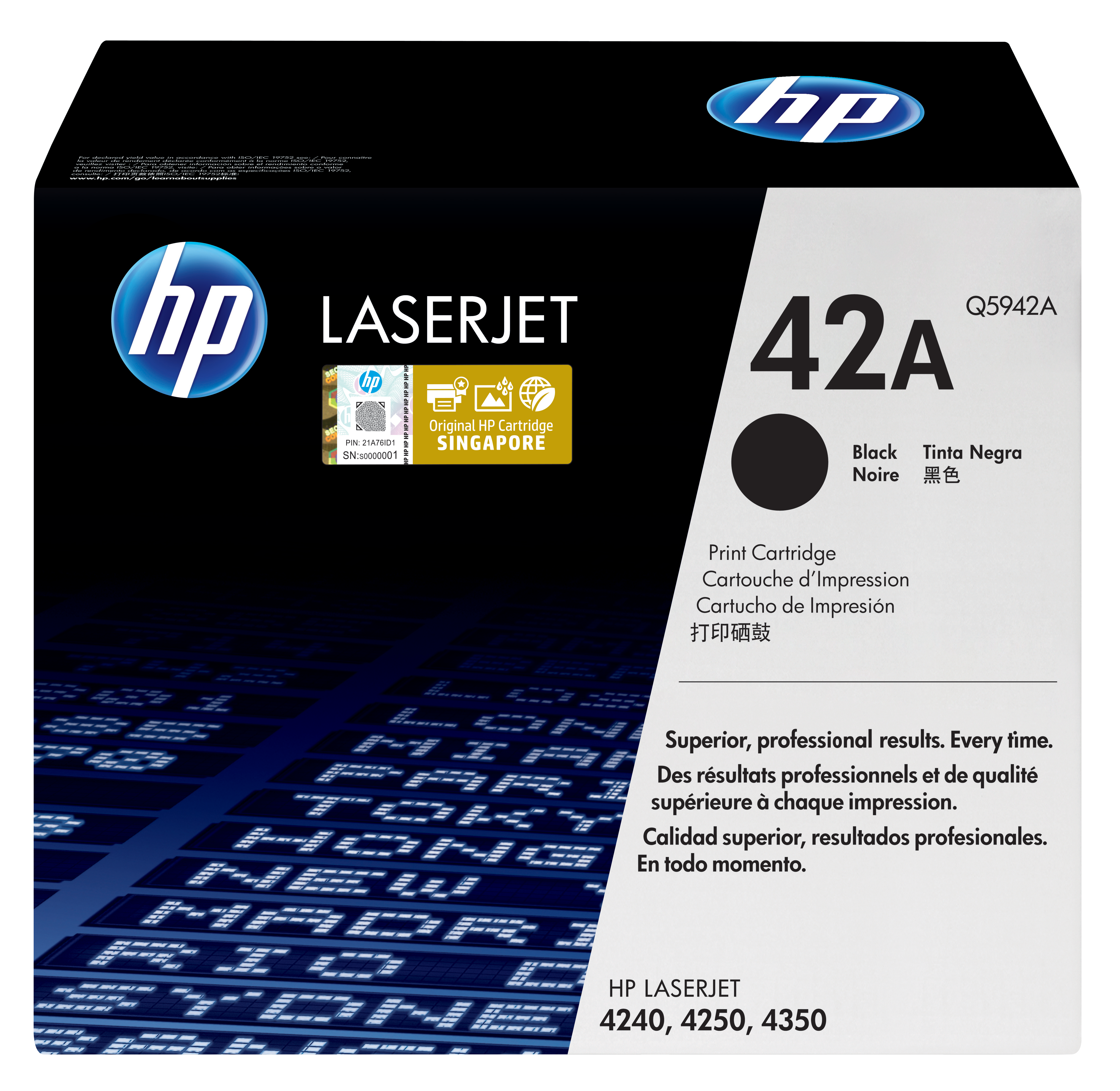 HP 42A original LaserJet Toner cartridge Q5942A black standard capacity 10.000 pages 1-pack