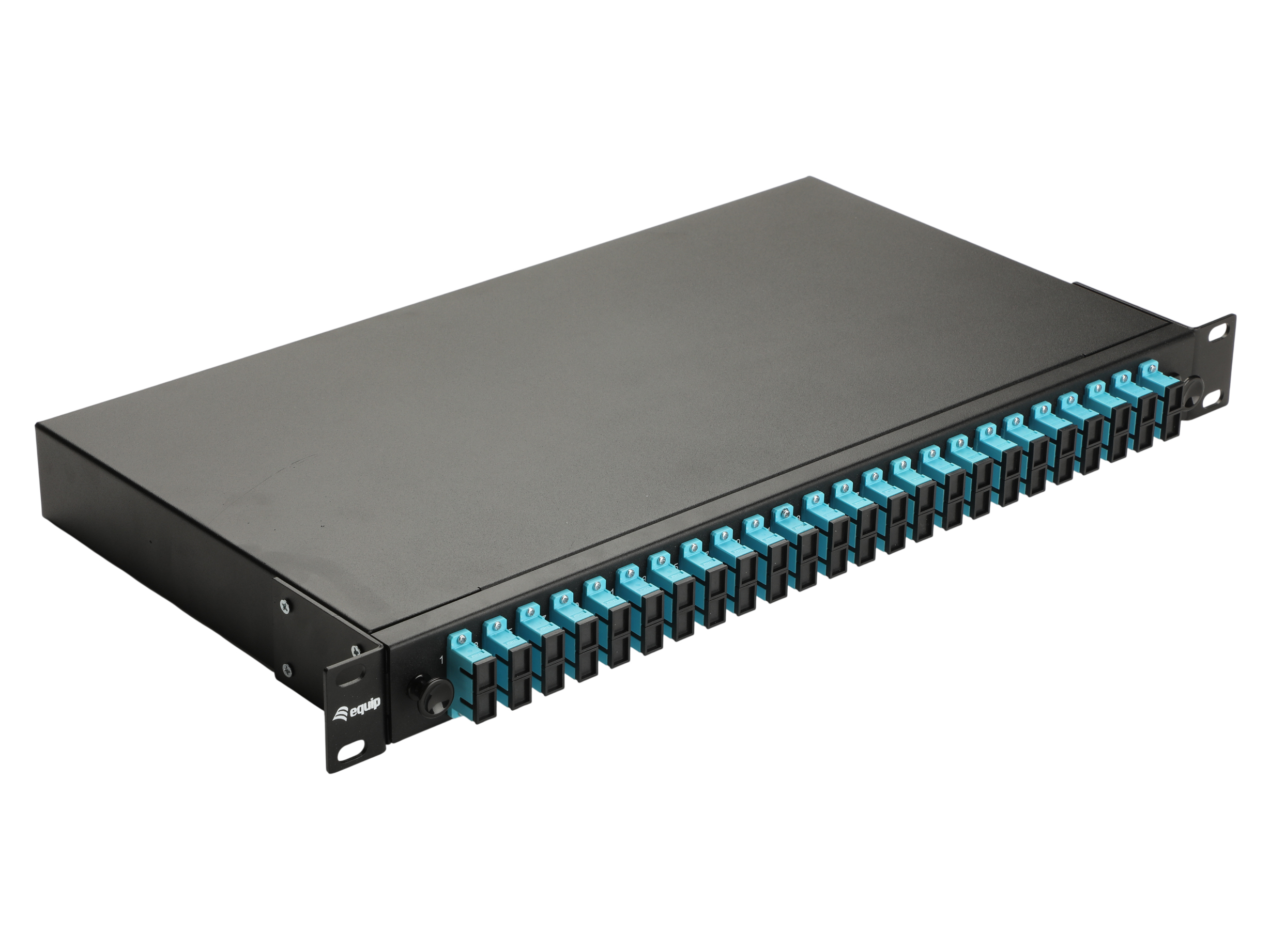 Equip LWL-Spleißkasten 24-Port LC-Duplex OM3 1U komplett sw