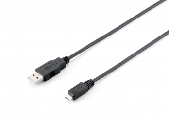 Equip Kabel USB-A2.0->Micro-B St/St 1.00m schwarz Polybeutel