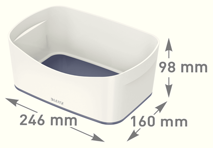 LEITZ MyBox Aufbewahrungsbox 3,0 l perlweiß/grau 24,6 x 16,0 x 9,8 cm, 1 St.