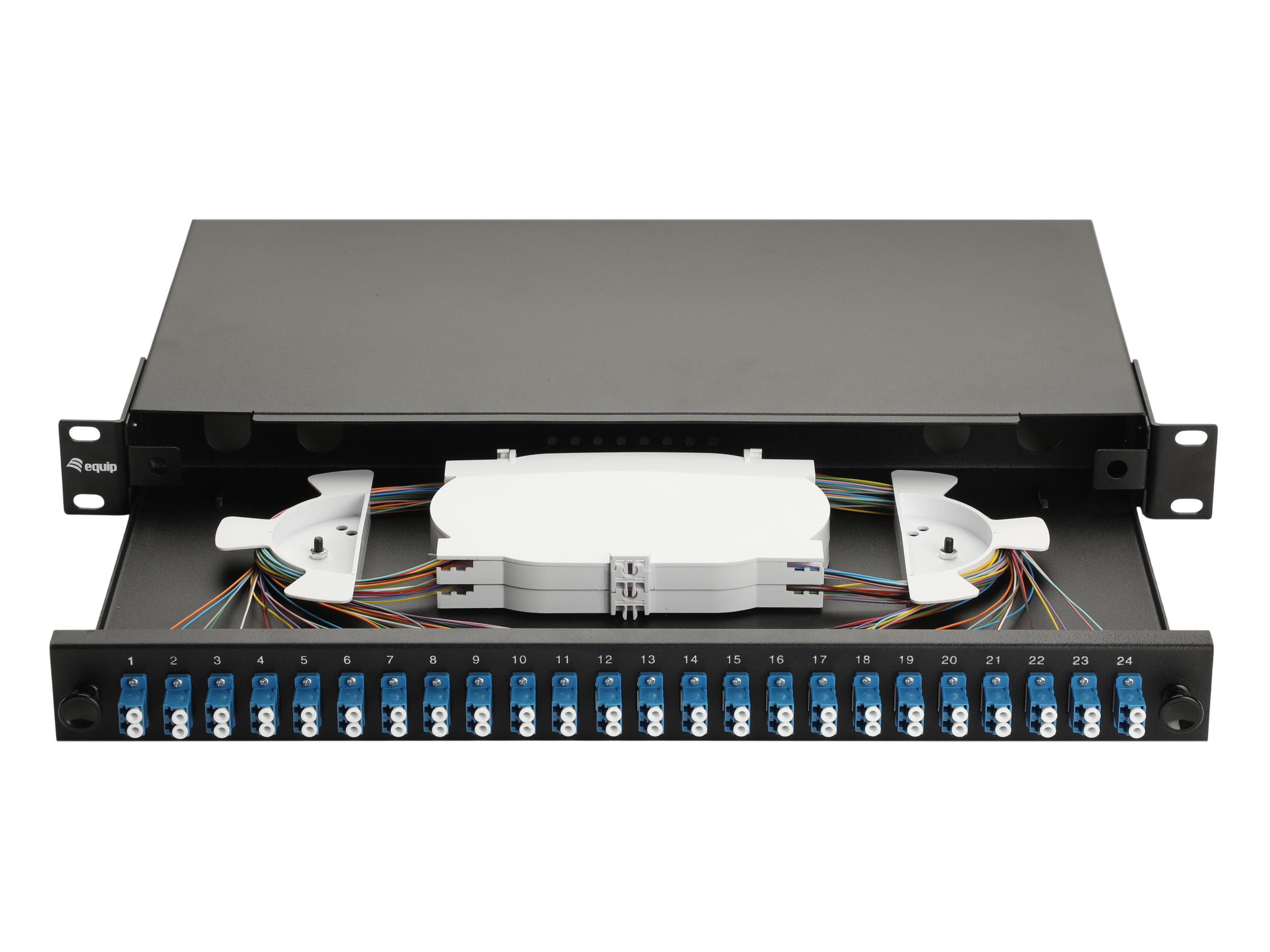 Equip LWL-Spleißkasten 24-Port LC-Duplex OS2 1U komplett sw