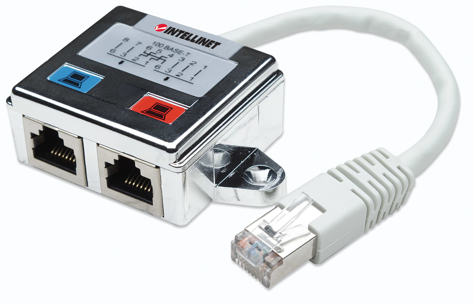 INTELLINET Verteiler RJ45 2-Port FTP silber