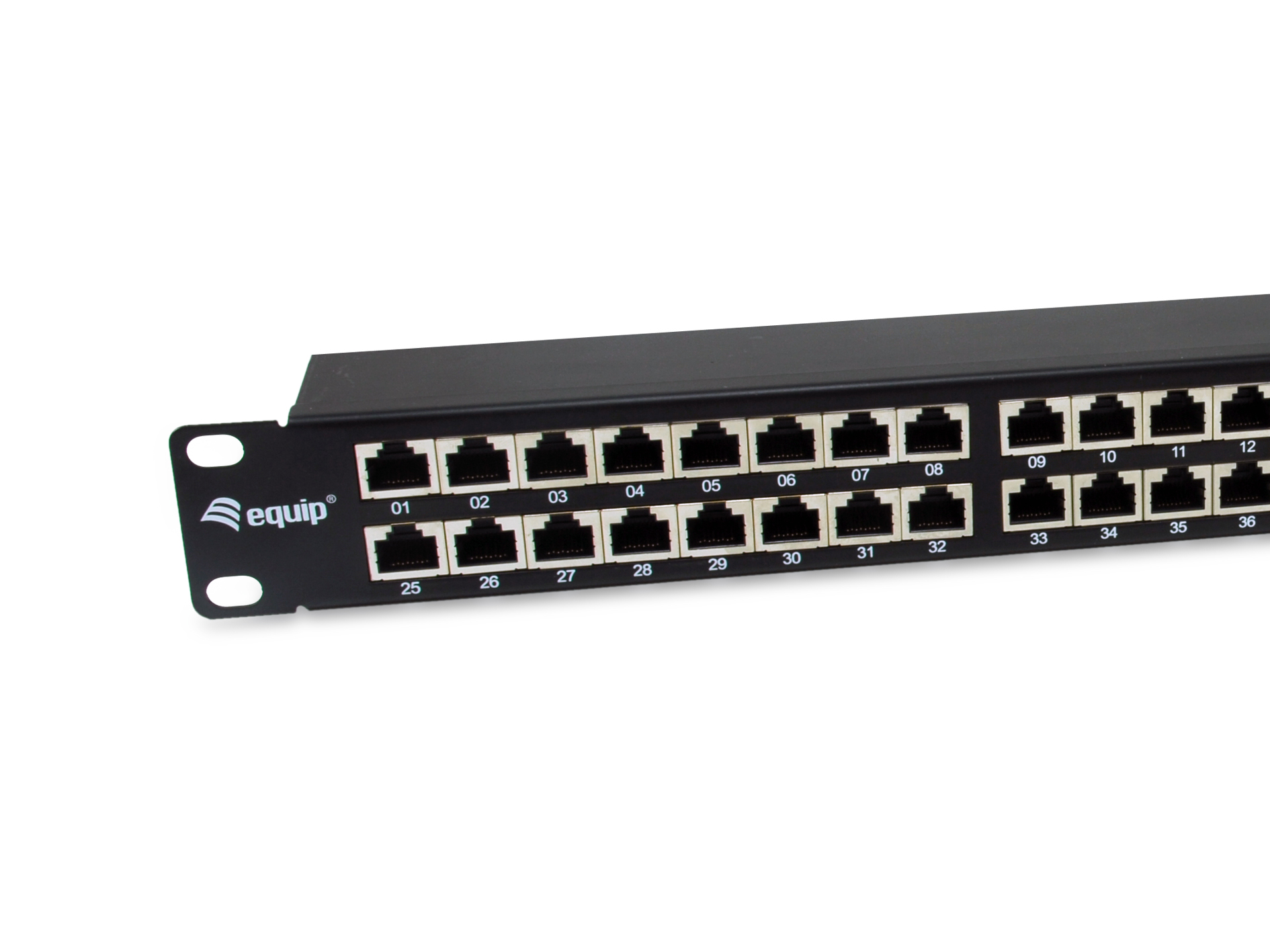 Equip 19 Patchpanel 48xRJ45 Cat6a FTP 1U 500MHz RAL9005