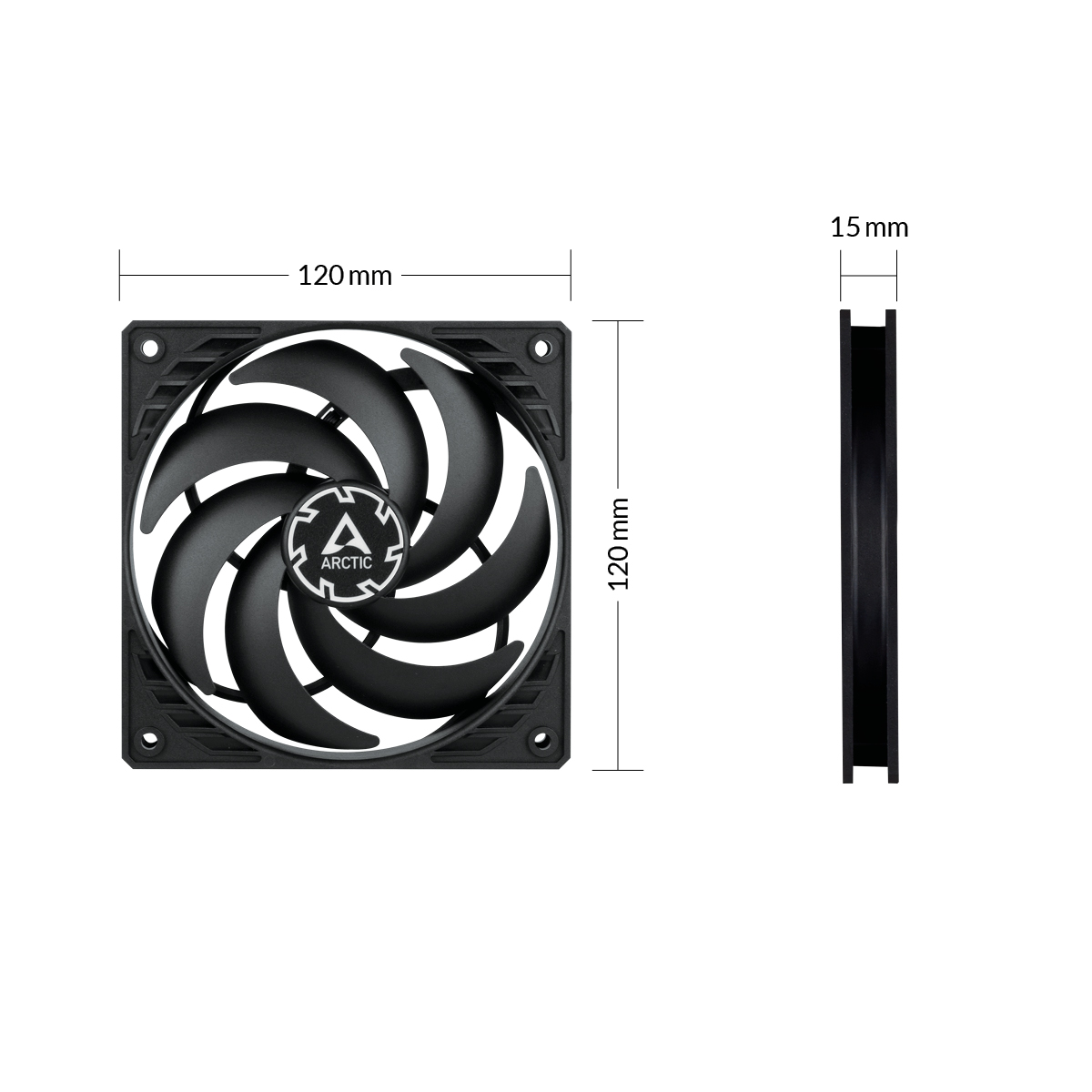ARCTIC Lüfter 120*120*15 P12 SLIM PWM PST 3pcs Value Pack
