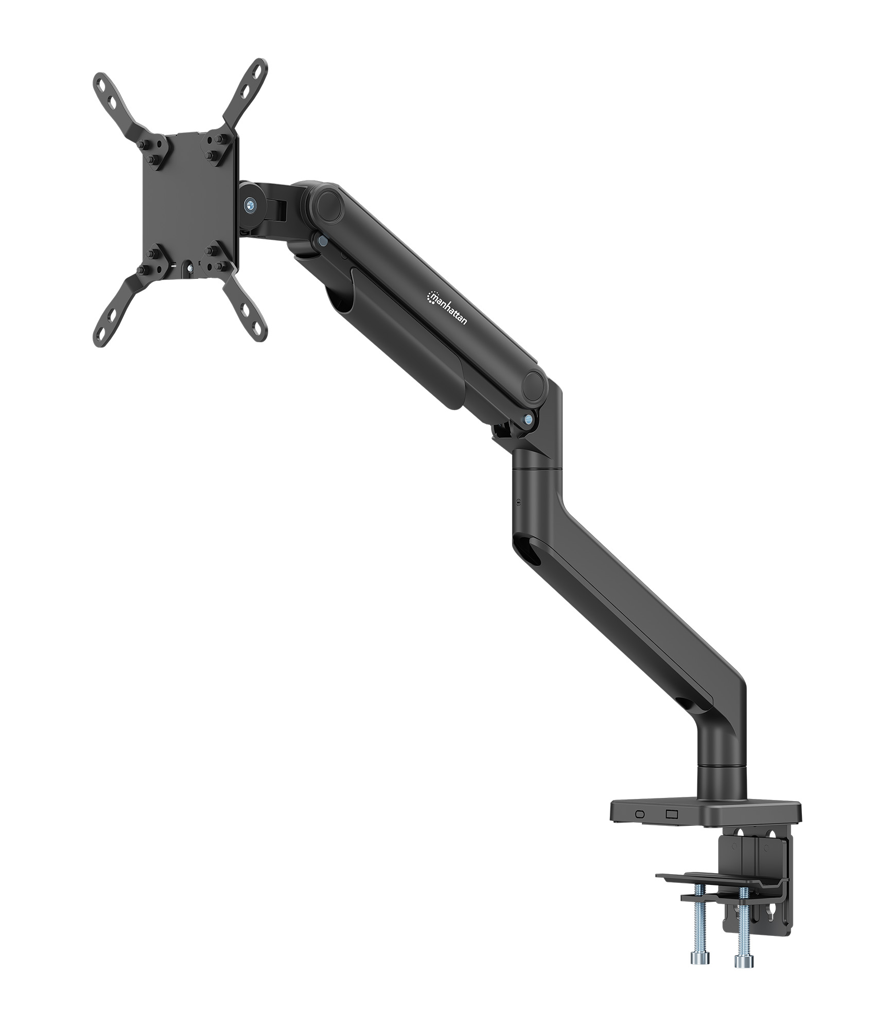 MANHATTAN Tischhalterung mit mechanischer Feder zwei Gelenke für einen Monitor 43,18-124,46cm 17-49Zoll und bis zu 20 kg Traglast