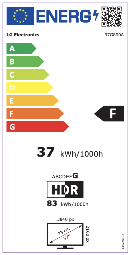 LG 93,98cm 37G800A-B UHD 16:9 VA HDMI DP USB