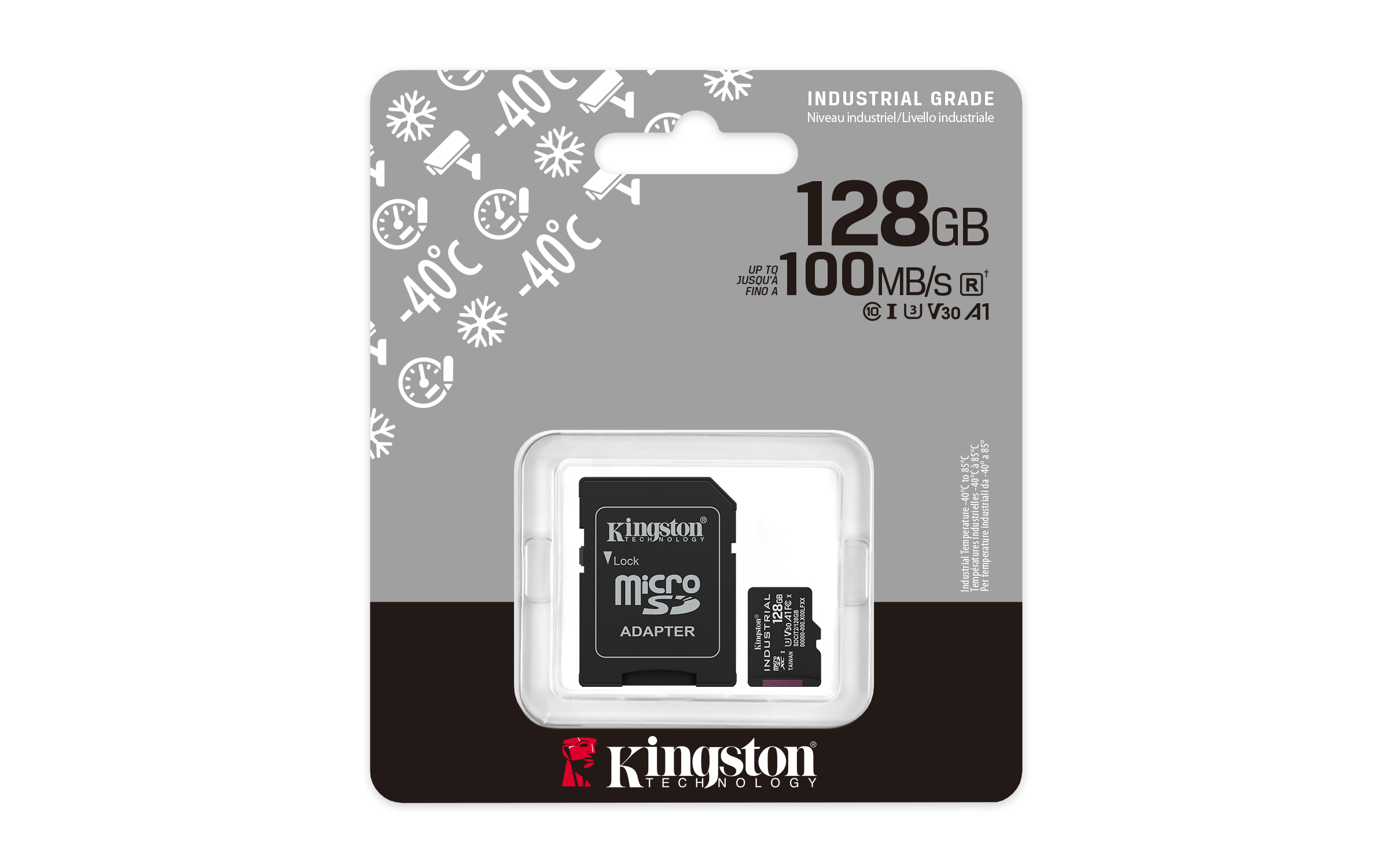 KINGSTON 128GB microSDXC Industrial C10 A1 pSLC Card + SD Adapter