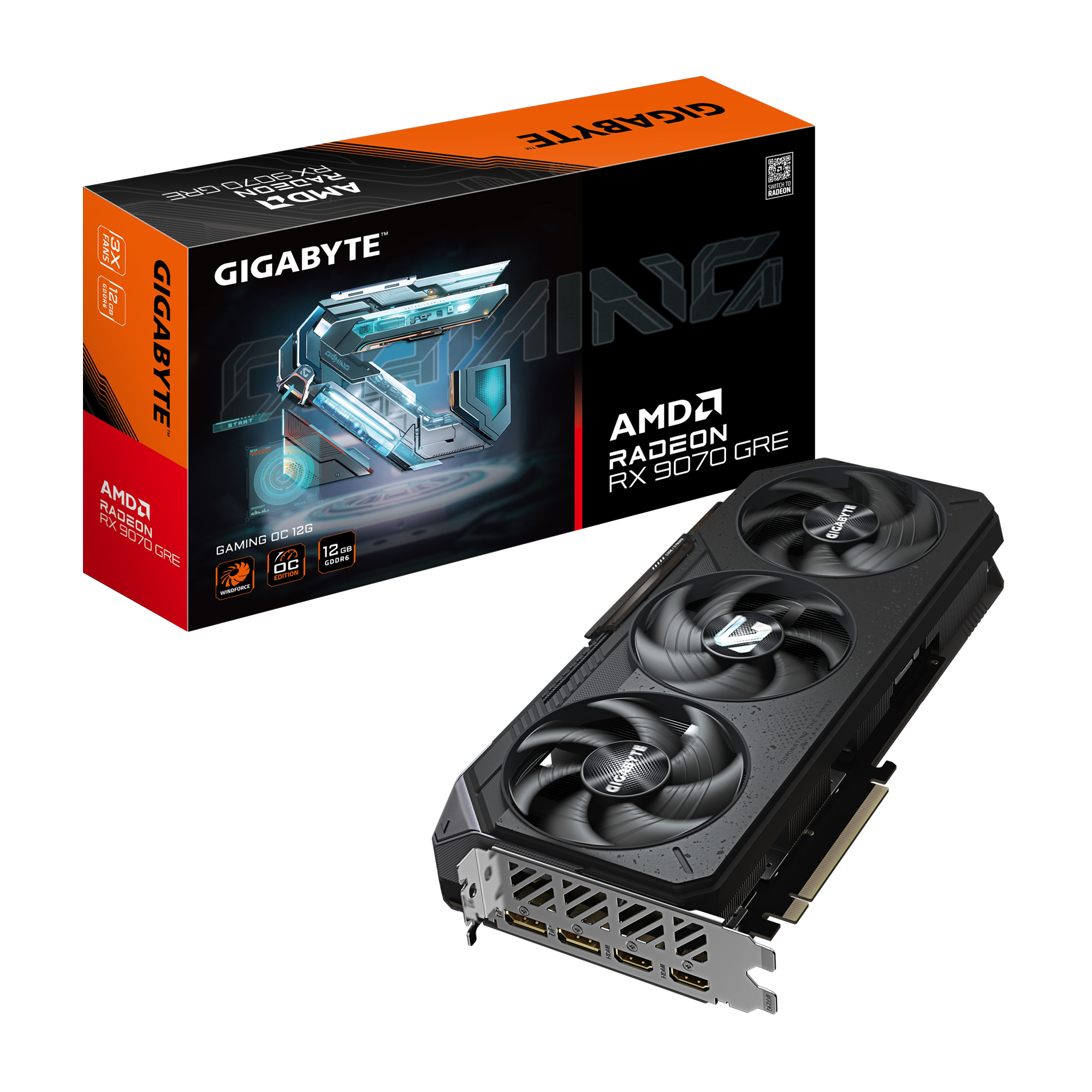 GIGABYTE Radeon RX 9070 GRE GAMING OC 12GB GDDR6 2xHDMI 2xDP