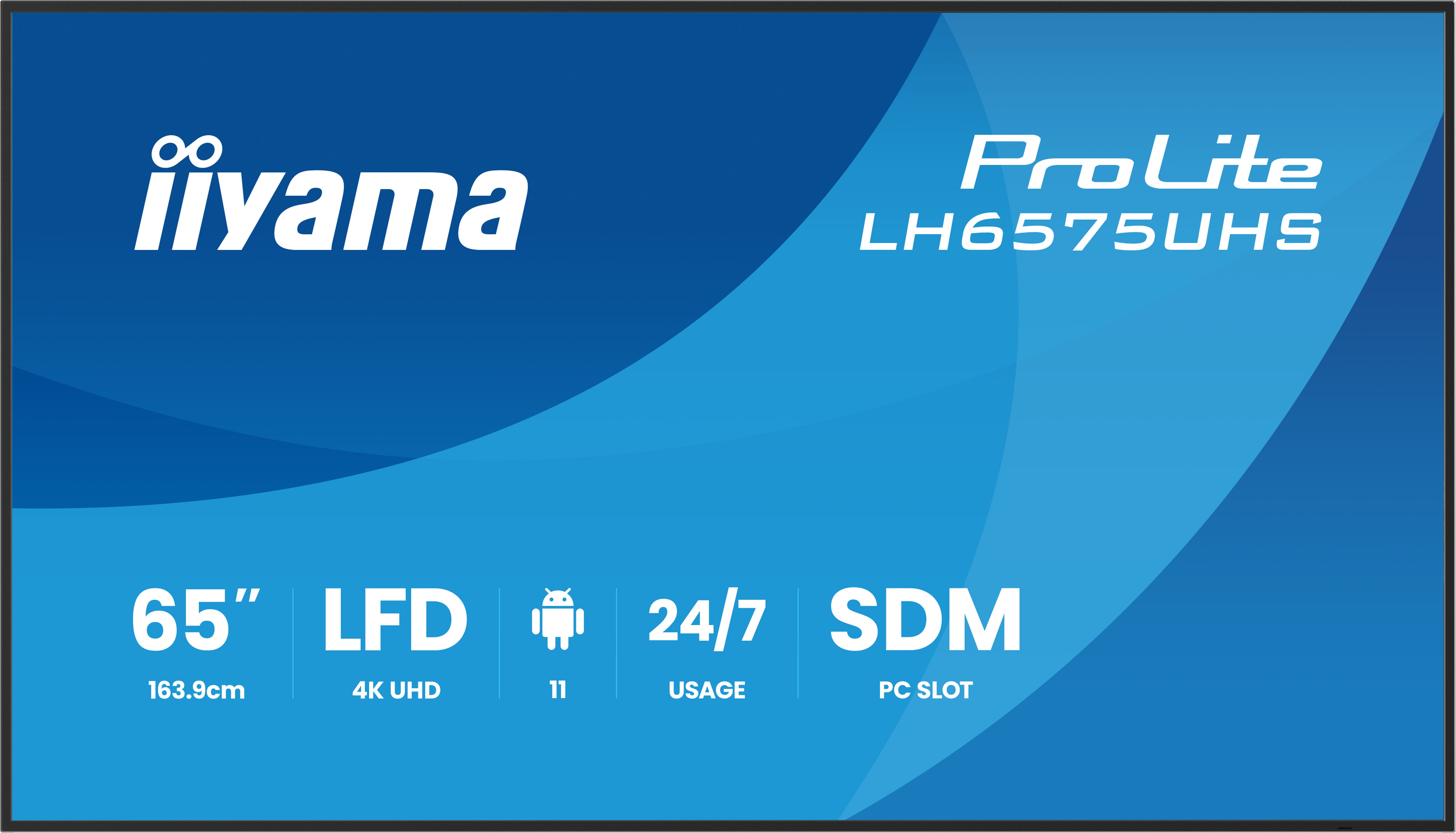 IIYAMA LH6575UHS-B2AG 165,1cm 65Zoll 3840x2160 UHD IPS panel Haze 25Percent 500cd/m Landscape and Portrait