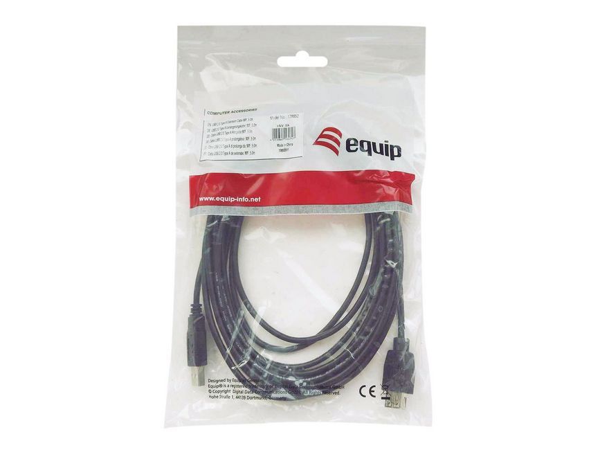 Equip USB2.0 Druckerkabel USB-A->USB-B St/St 2.00m schwarz Polybeutel