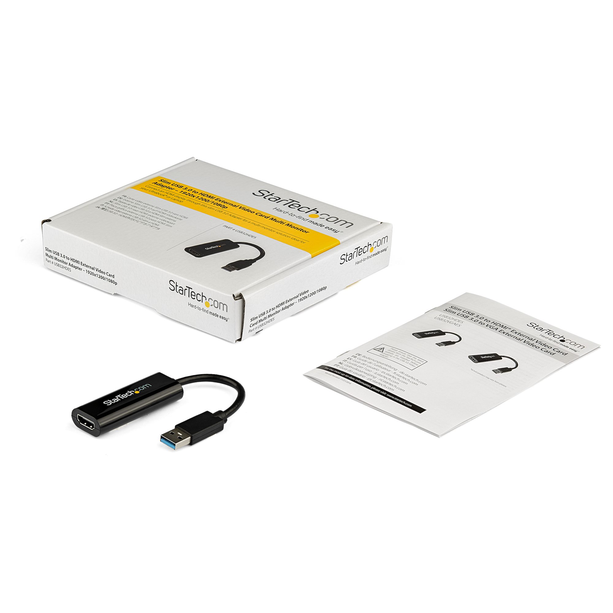 STARTECH.COM Slim USB 3.0 to HDMI External Video Card Multi Monitor Adapter 1920x1200 / 1080p