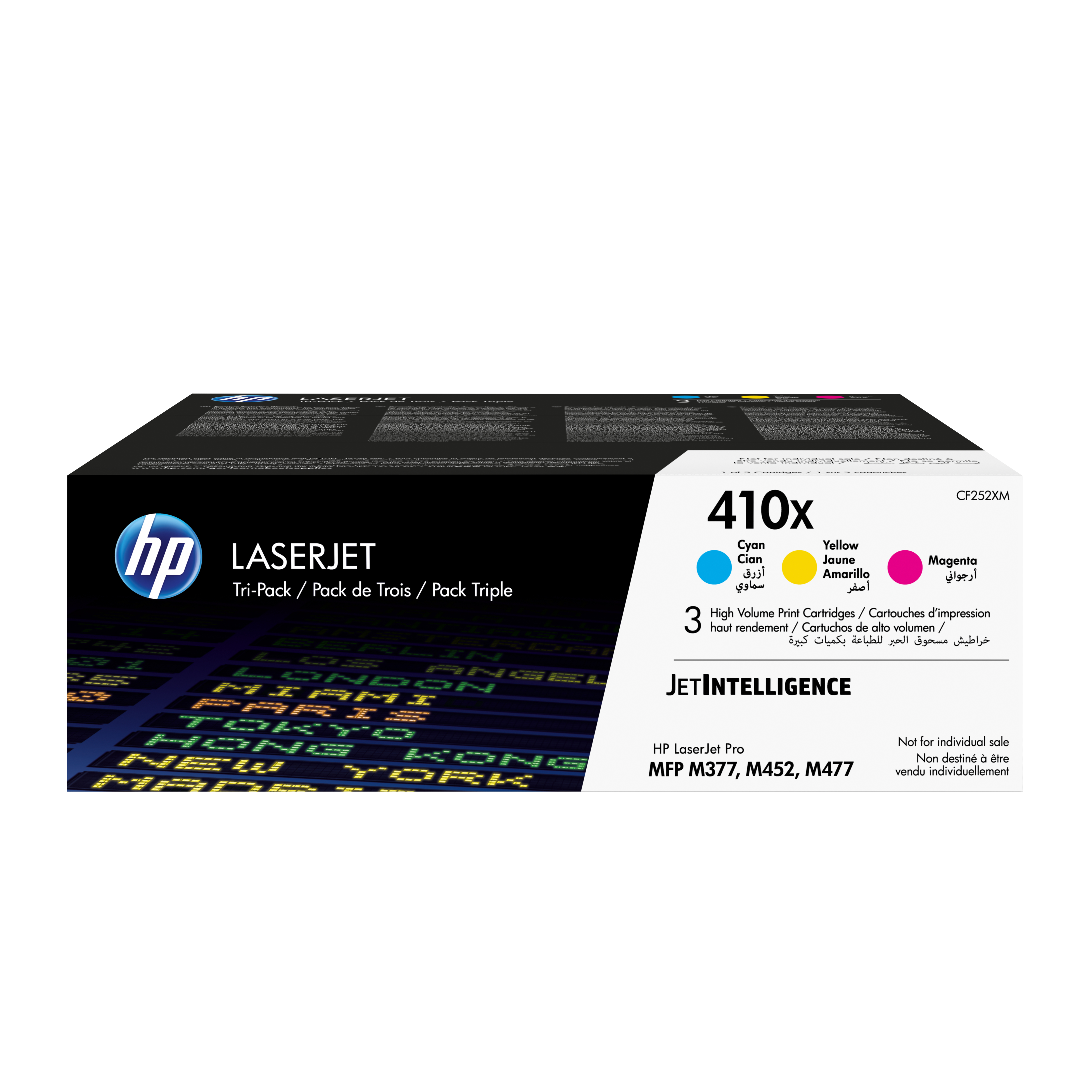 HP 410X (CF252XM) cyan, magenta, gelb Tonerkartuschen, 3er-Set